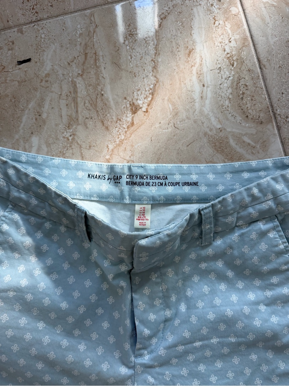 Women’s Light Blue Printed Bermuda Shorts
